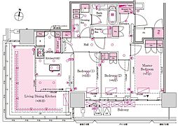 パークタワー大阪堂島浜 3LDKの間取図画像