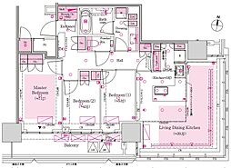 パークタワー大阪堂島浜 3LDKの間取図画像