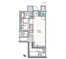 ザ六本木東京クラブレジデンス 1Kの間取図画像
