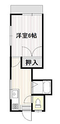 メゾンフォレストB 1Kの間取図画像