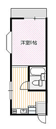 サンメイト ワンルームの間取図画像