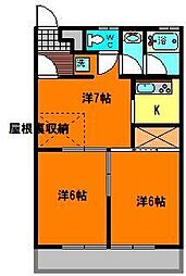 メゾンドカセット 3Kの間取図画像