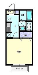 セジュール・まき 1Kの間取図画像