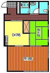 エクセレント'21 2DKの間取図画像