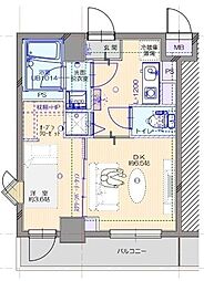 コーポ代々木上原 1DKの間取図画像