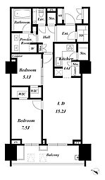 ザ・パークハウス渋谷南平台 2LDKの間取図画像
