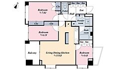 グラーサ渋谷松濤 3LDKの間取図画像