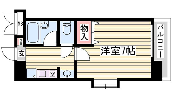 リバーパーク・北条 ｜兵庫県姫路市三左衛門堀東の町(賃貸マンション1K・3階・20.88㎡)の写真 その2