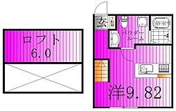 プリマ稔台 2階ワンルームの間取り