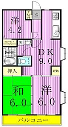 ベル・ビュー松戸 2階3DKの間取り