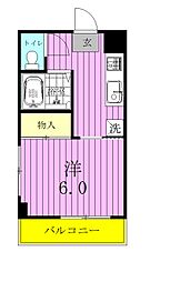 鈴木マンション 3階1Kの間取り