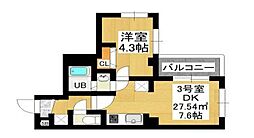 GRAF馬橋 5階1DKの間取り