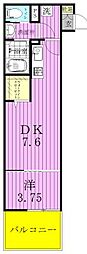 フロンティア 1階1DKの間取り