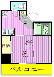 ラグジュアリーガーデン東松戸 3階1Kの間取り