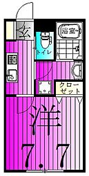 松戸市北松戸2丁目アパート 1Kの間取図画像