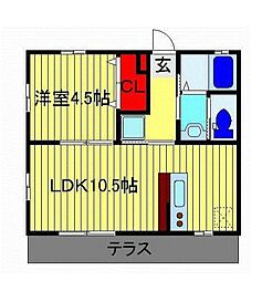 ブラックサンモール秋山 1LDKの間取図画像