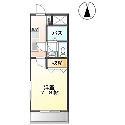 クレバーハウス 1Kの間取図画像