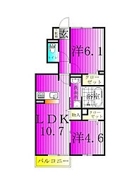 カスターニャ2 2LDKの間取図画像