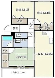 INOVE松戸六高台B 3LDKの間取図画像