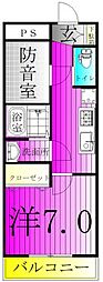 SKビル八番館 1Kの間取図画像