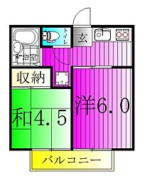 グリーンテリア第2 2Kの間取図画像