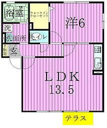 ル・マリアージュ 1LDKの間取図画像