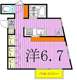 ロミオ&ジュリエット2 1Kの間取図画像