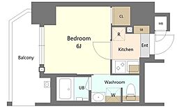 S-RESIDENCE松戸lrise 1Kの間取図画像