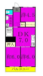 小泉コーポラス 3DKの間取図画像