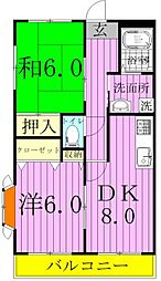 アイミーパーク 2DKの間取図画像
