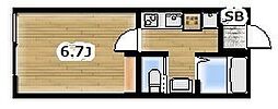 松戸市五香南1丁目アパート 1Kの間取図画像