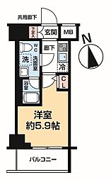 ヴァローレ松戸フィーロ 1Kの間取図画像