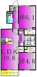カスターニャ2 2LDKの間取図画像