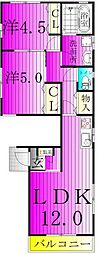 メゾンクレール3 2LDKの間取図画像