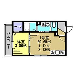 Ajour新松戸03 1LDKの間取図画像