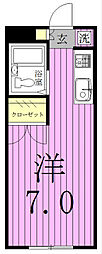 ビートルズスクエア 1Kの間取図画像