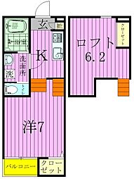 アンビエンテ 1Kの間取図画像