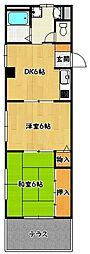 グレイスハイム大同 2DKの間取図画像