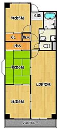 ファミーユ梅元 3LDKの間取図画像