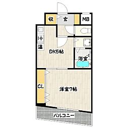 ヴィレッジヴァンガード 1DKの間取図画像