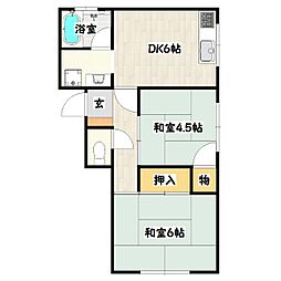 土井マンション 2DKの間取図画像