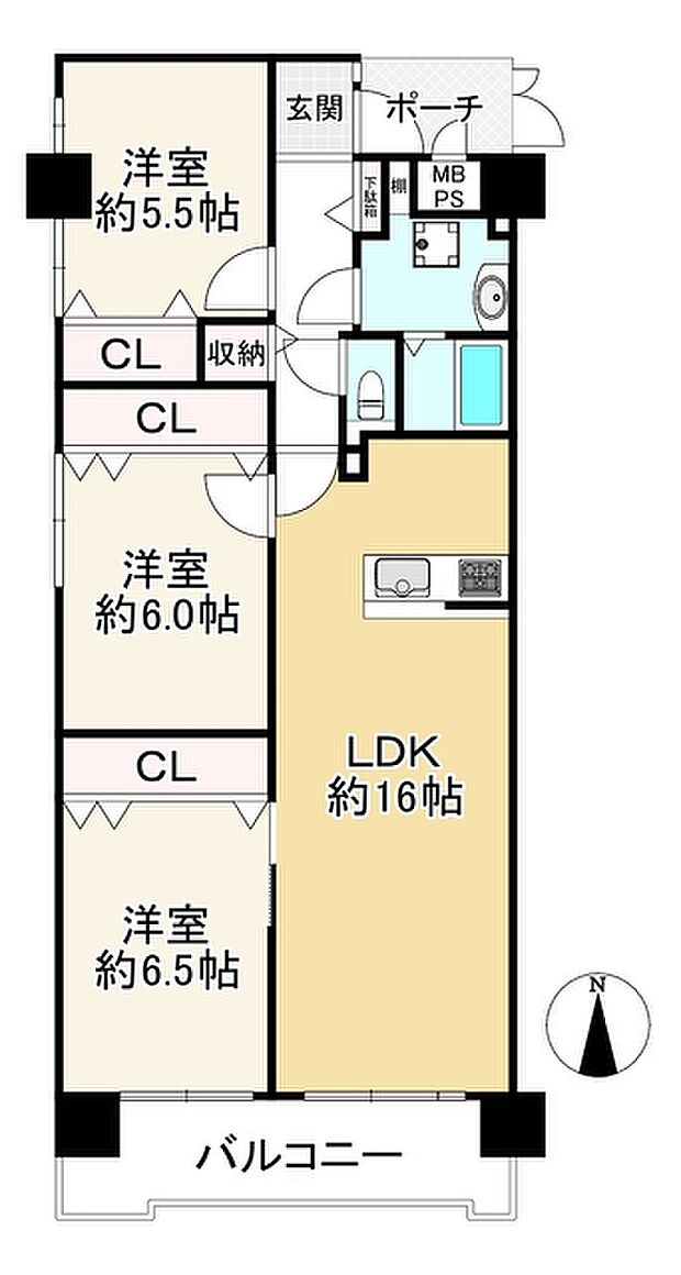 コスモハイツ新大阪弐番館(2SLDK) 2階の間取り