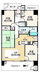 ルナコート塚口 4LDKの間取り