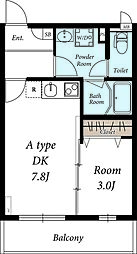 リブリ・アーク 2階1DKの間取り