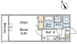 コーポ池田 1Kの間取図画像