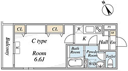 コーポ池田 1Kの間取図画像