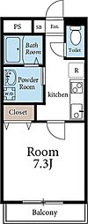 ディアコート・勝田台 1Kの間取図画像