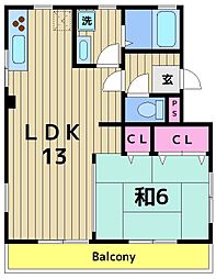 エクセレント　フォワイエ 3階1LDKの間取り