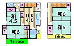 中央本町4丁目貸家 4DKの間取り
