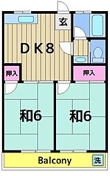 トマトハウス 1階2DKの間取り